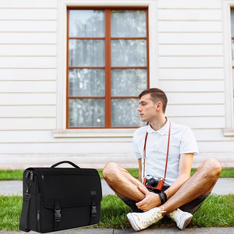 MATEIN Messenger Bag for Men, Teen School Bag Lightweight 17.3 inch Laptop Briefcase, Large Crossbody College Satchel Computer Work Office Case with Shoulder Strap, College Student Gifts, Black - Image 3