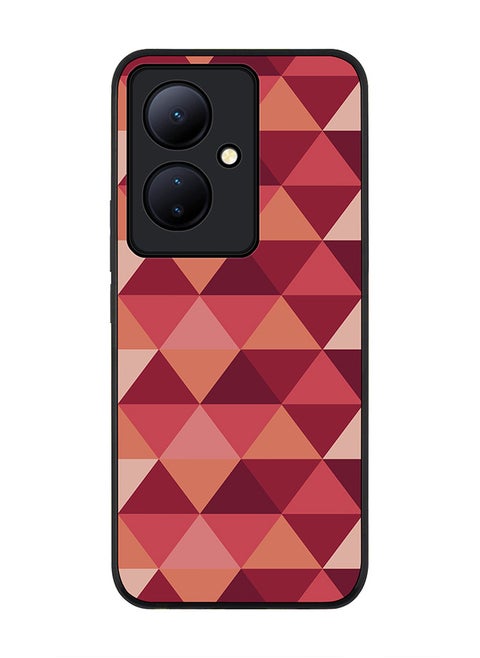 Rugged Black edge case for Vivo V29 Lite, Slim fit Soft Case Flexible Rubber Edges Anti Drop TPU Gel Thin Cover- Topsy Turvy Triangles