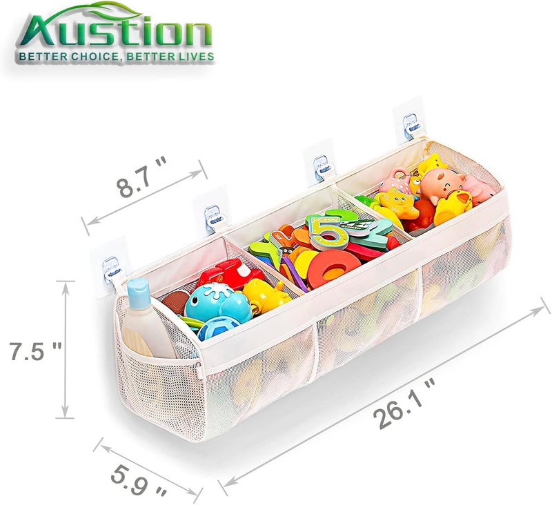 Austion Original 3 Compartment Horizontal Large Openings Bath Toy Organizer for Tub, Capacity Upgrade Bath Toy Storage and Holder, Bathtub Toy Holder for Easy Access and Sorting of Toys. - Image 3