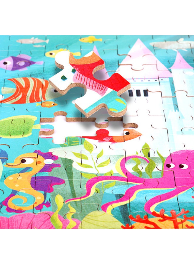 Beauenty Two-in-one Jigsaw Puzzle Magnetic Three-dimensional Fishing Children's Intelligence Assembled Board Game Baby Enlightenment Early Education Wooden Toys-Color:Two-in-one Puzzle Fishing-BTE  - Image 3