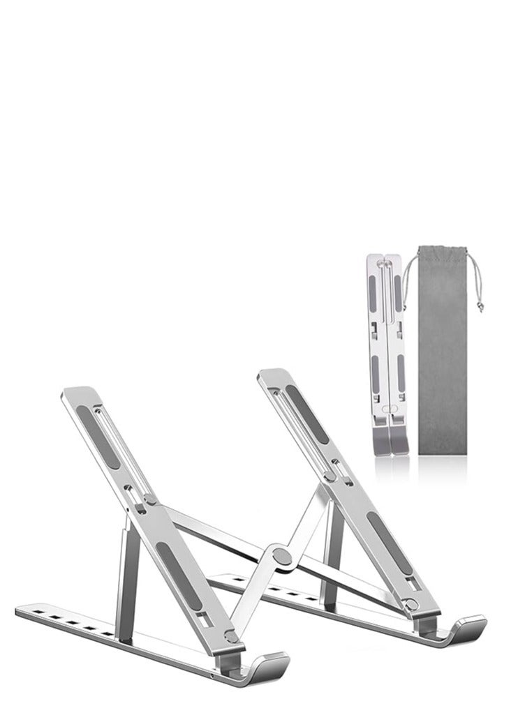 Adjustable Laptop Stand, Portable Aluminum Laptop Holder for Desk, Foldable Cooling Stand