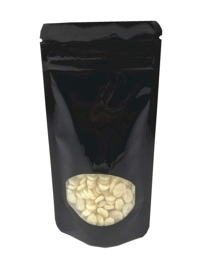 MITOB 100 Pieces Stand Up Mylar Bags Plastic Window Pouch for Zip Food Storage Lock Aluminum Foil Bag Candy Packing Zipper Lock Resealable (4.3x6.3 inch, Black) - Image 1