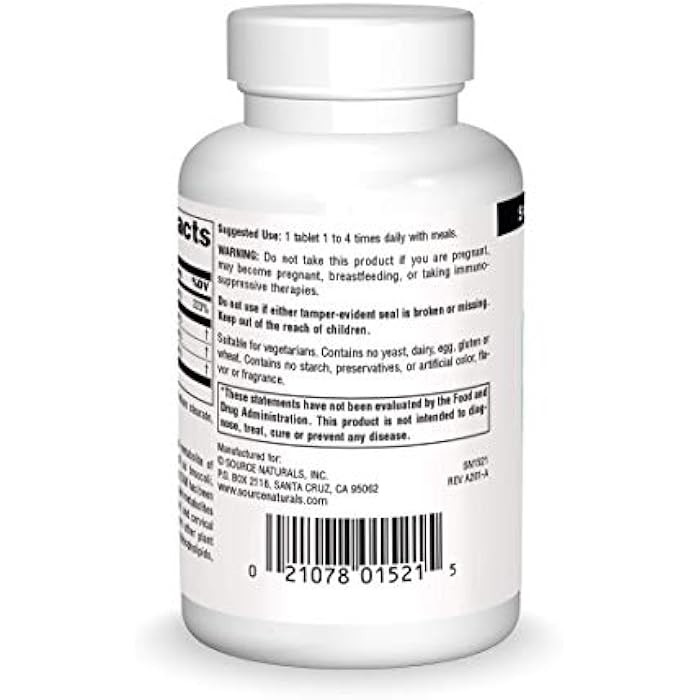 Source Naturals DIM, Diindolylmethane 100mg with BioPerine, Vitamin E & More - 60 Tablets - Image 2