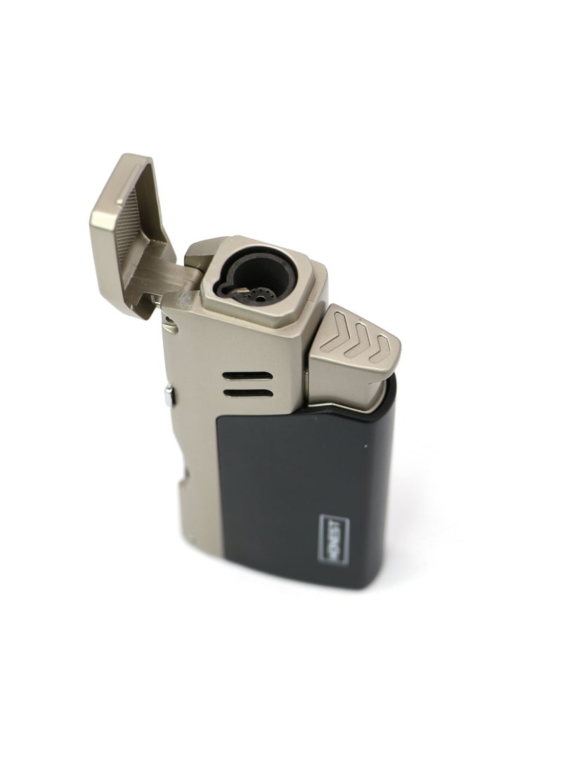Honest - Honest Windproof Torch Lighter Butane Gas Lighter Blue Flame Refillable Lighter with Puncher For Candles and BBQ - Image 1