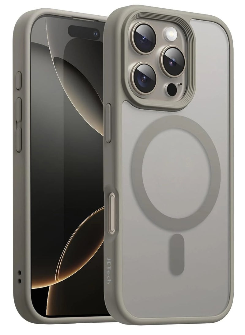 Denx Magnetic Case for iPhone 16 Pro Max [Shockproof & Slim] Clear Hard Back Cover with high-Grade Protection | Natural Titanium 
