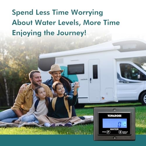 Topargee Flush Mount Water Tank Gauge - Real-Time RV, Caravan & Boat Accessory Water Level Monitor - Accurate Flow Meter (Liter/Gallon) - Backlit LCD Display - Easy Install, No Tank Insertion Required - Image 5
