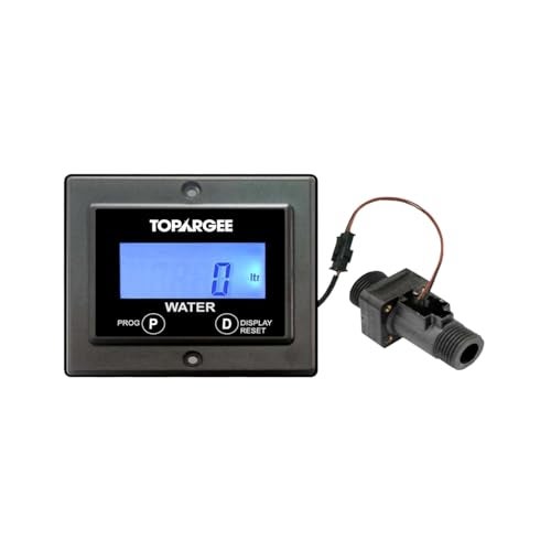 Topargee Flush Mount Water Tank Gauge - Real-Time RV, Caravan & Boat Accessory Water Level Monitor - Accurate Flow Meter (Liter/Gallon) - Backlit LCD Display - Easy Install, No Tank Insertion Required - Image 1