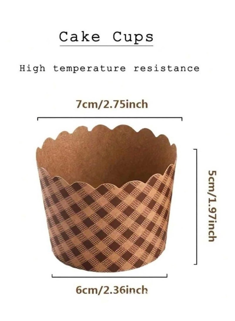 اكواب خبز الكب كيك والمافن  للاستعمال مرة واحدة خاصة بالفرن تتحمل درجة الحرارة العالية مناسبة لاعياد الميلاد وحفلات الزفاف والعطلات والحفلات من 50 قطعة - Image 3