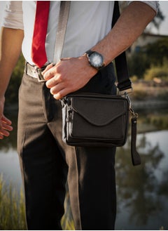 Motevia Handbag&Crossbody Bag Men Genuine Leather 2 * 1 Shoulder Bag for Men Crossbody Bag Men with Shoulder Strap and Wristlet Strap  - Image 4