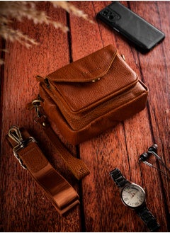 Motevia Handbag&Crossbody Bag Men Genuine Leather 2 * 1 Shoulder Bag for Men Crossbody Bag Men with Shoulder Strap and Wristlet Strap  - Image 2