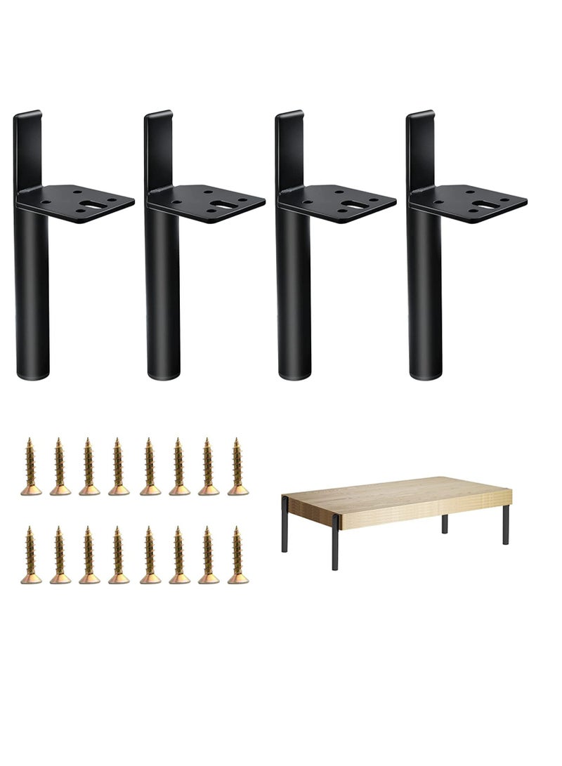 SOLARAE Metal Furniture Legs Set of 4 Modern Coffee Table Legs Metal Home DIY Projects Feet Replacement for Sofa Dresser Table Couch Mid-Century Style Metal Replacement Legs for Chairs Black 6 Inch - Image 1