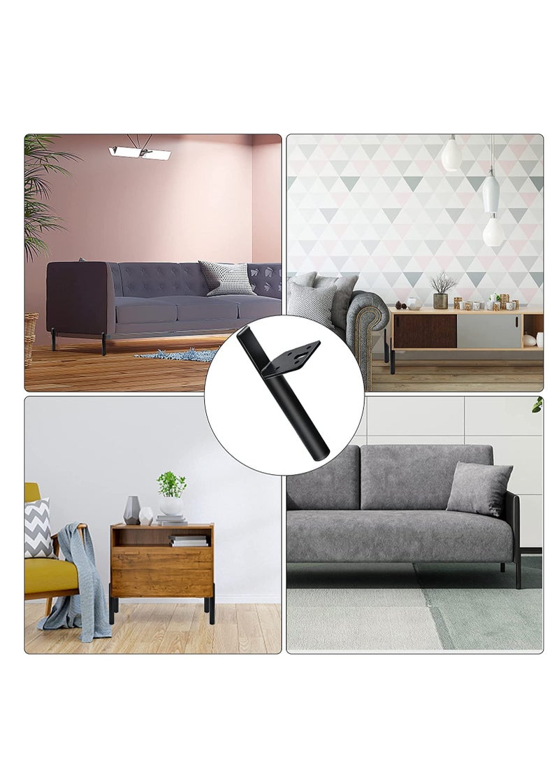 SOLARAE Metal Furniture Legs Set of 4 Modern Coffee Table Legs Metal Home DIY Projects Feet Replacement for Sofa Dresser Table Couch Mid-Century Style Metal Replacement Legs for Chairs Black 6 Inch - Image 4