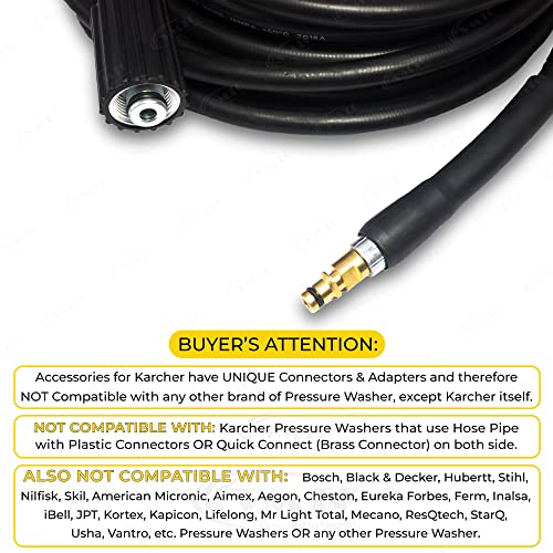 VMTC Hose Pipe (K-Quick Connect—M22 Connect) Compatible with Karcher Pressure Washer K1-K7 High-Pressure Car Washer Accessory (10 Metre) - Image 4