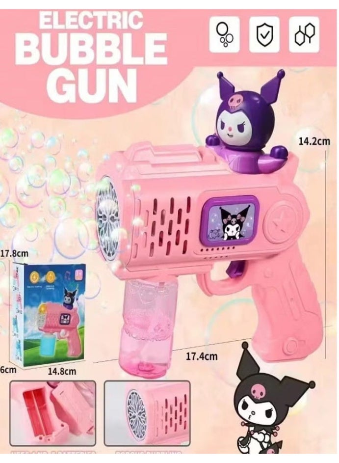 BUBBLE GUN Kuromi Character - Full Automatic Bubbles, with Lights Colorful Effect