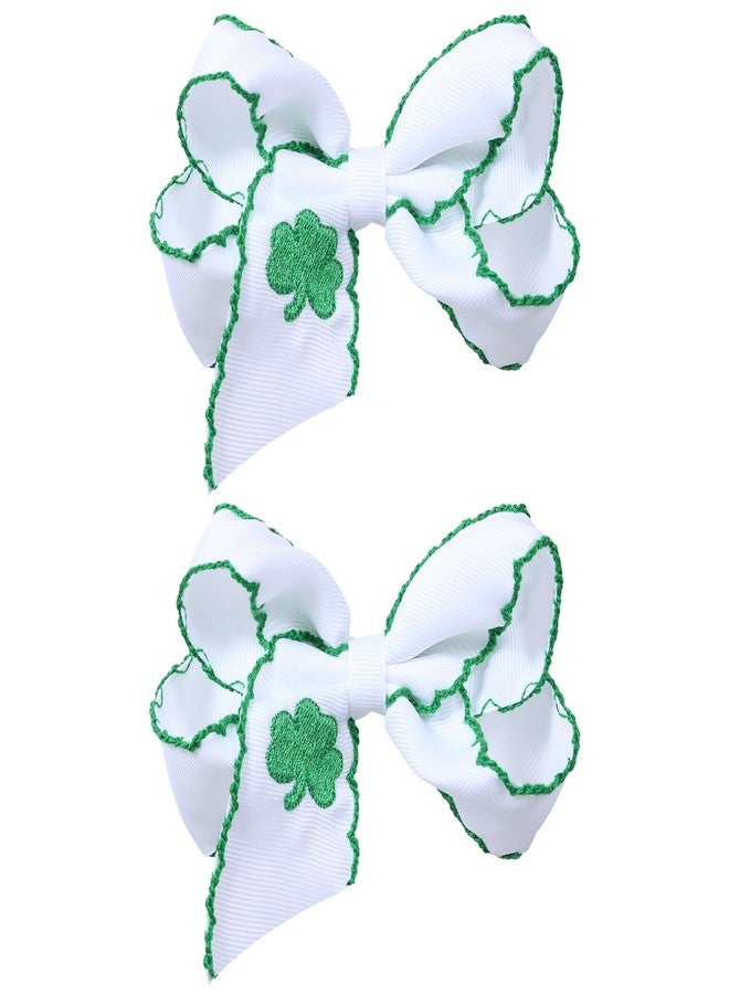 مشبكان للشعر على شكل فيونكة من شريط شامروك أخضر، 4 بوصات، مشابك شعر على شكل فيونكة احتفالية بيوم القديس باتريك للفتيات والسيدات، إكسسوارات تزيين ملابس حفلات القديس باتريك الأيرلندية، هدية