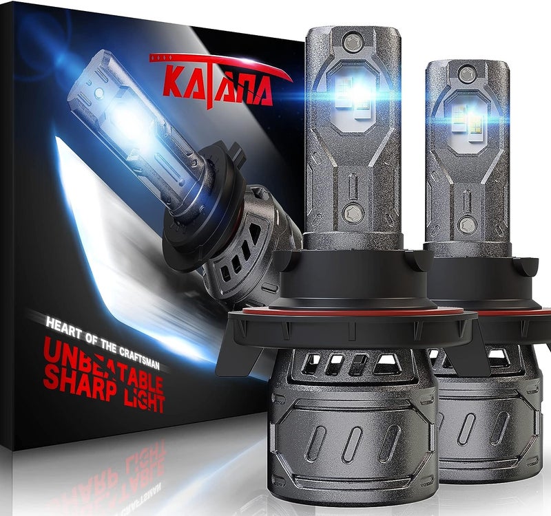 KATANA H13 Light Bulb 9008 Bulb 400 Brightness Super Bright 70W 6500K White Mini Size Plug and Play Fog Bulb of 2