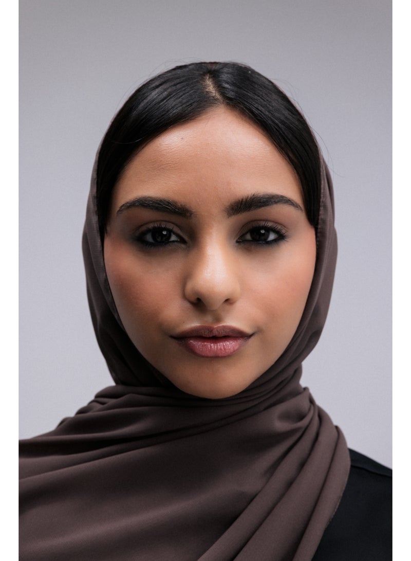 Overlay وشاح شيفون - شوكولاتة - Image 1