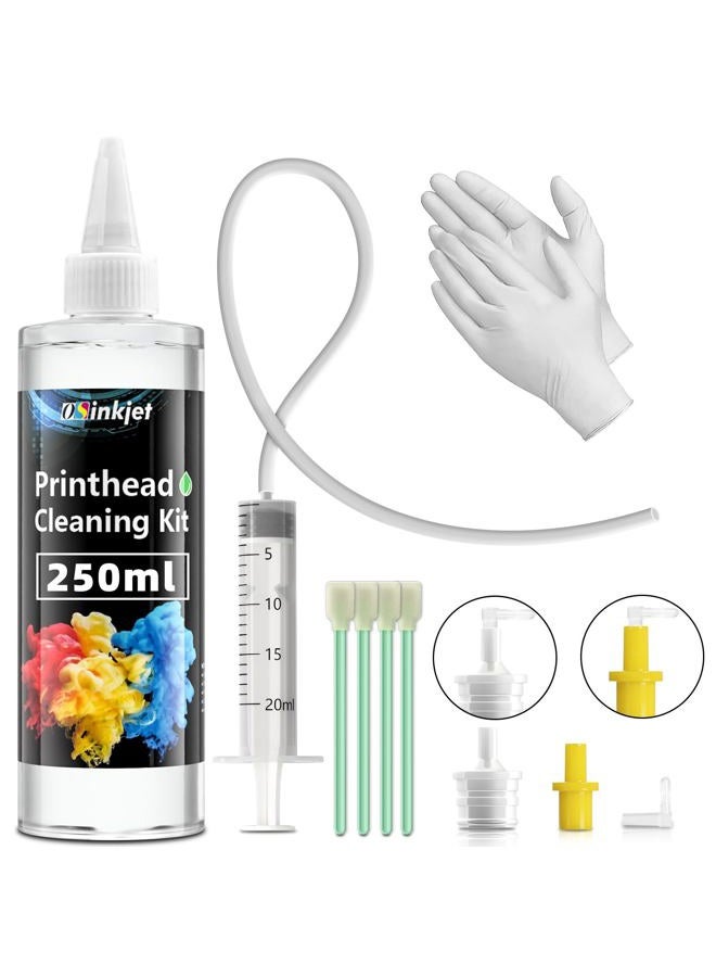 Osinkjet Printhead Cleaning Kit for Epson, 250ml Printer Cleaning kit for HP, Print Head Cleaning Solution for Canon, Printer Head Cleaner for Brother Inkjet Printers Nozzle - Image 1