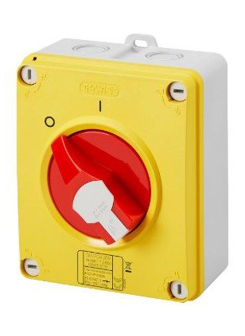 disconnect switch 3P 16A IP69 RED KNOB