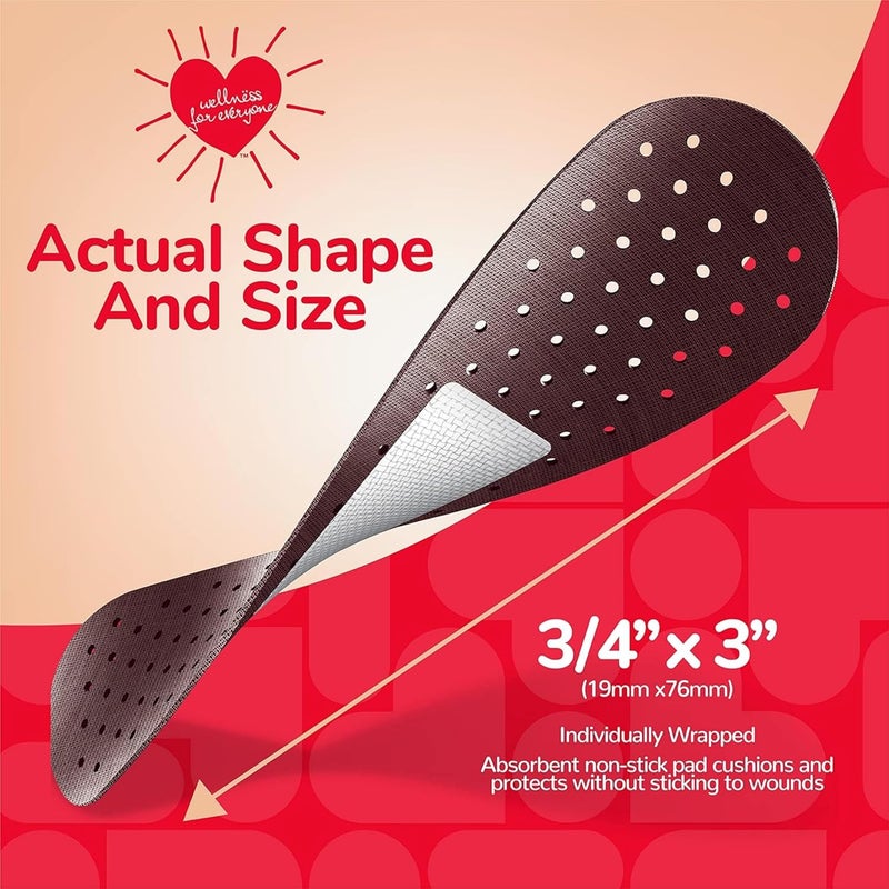 BioSwiss لصقات بيو سويس تروتون لمجموعة ألوان البشرة مع درجات لون البشرة البنية لمطابقة الألوان الحقيقية لضمادات الإسعافات الأولية خالية من اللاتكس شكل قياسي للأطفال والبالغين 32 حزمة - Image 4