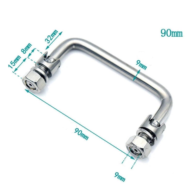 Small Size U Shaped Pull Up Bar Handle 2 Pcs Iron Steel Folding Rods For Drawers Kitchen Closet Wardrobe - Image 3