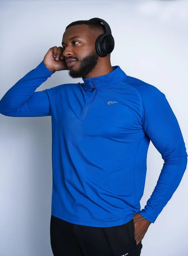 بالم فيت Palmfit Men Blue Half Zip Comfort Active Jacket