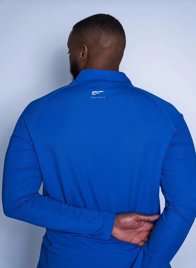 PALMFIT Palmfit Men Blue Half Zip Comfort Active Jacket