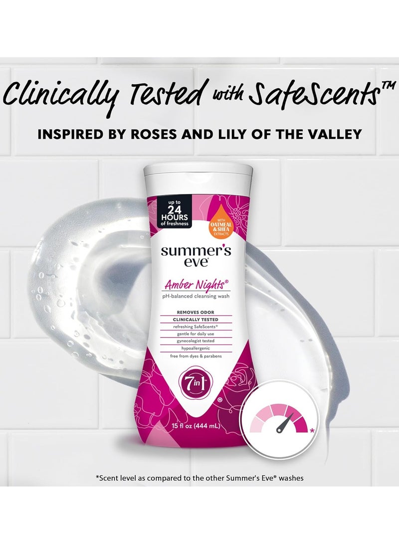 Summer's Eve Amber Nights with Oat and Shea Extracts, Daily Refreshing All Over Feminine Body Wash, Removes Odor, Feminine Wash pH Balanced, 15 fl oz - Image 5