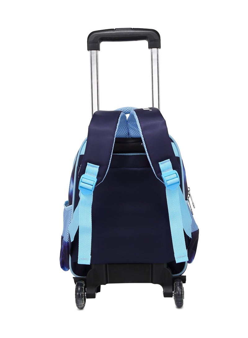 ستارجولد حقيبة ظهر للأطفال من 3 قطع للأولاد الصغار، 1 حقيبة غداء، 1 صندوق أقلام و1 حقيبة بحزام قابل للتعديل للمدرسة، 2 عجلات، 14 بوصة، موضوع الأبطال الخارقين - Image 3