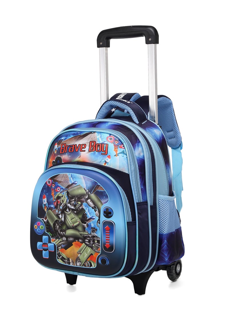Stargold Baby Backpack 3Pcs For Baby Boys 1 lunch 1 Pencil Box And 1 Bag With Adjustable Strap For School 2 Wheels 14 Inch  - Image 2