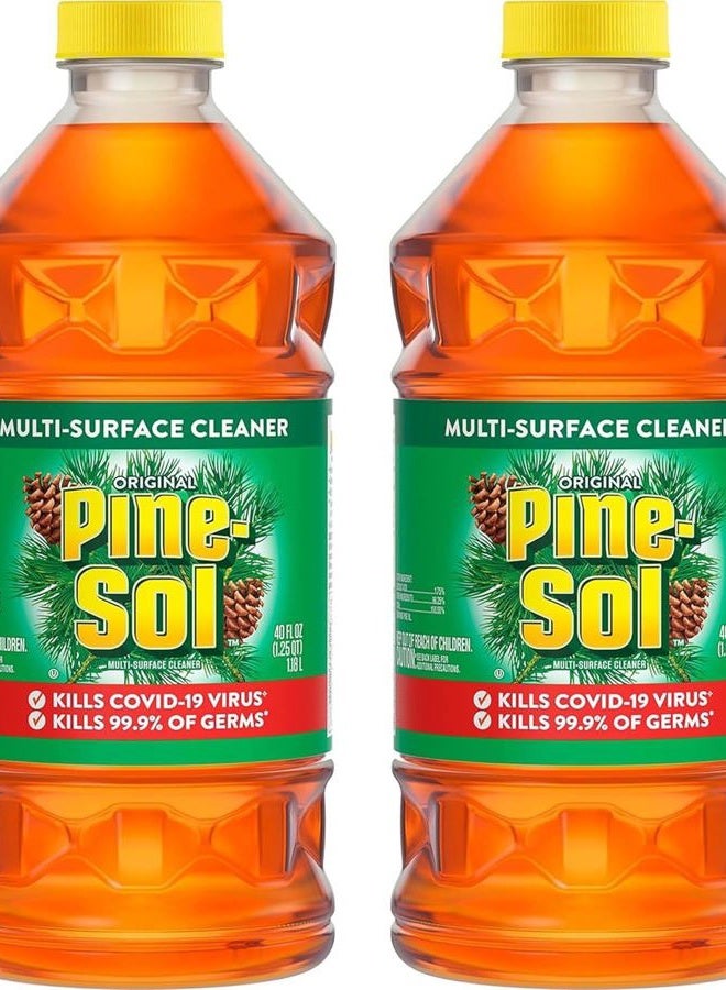 Pine Sol منظف متعدد الأسطح، رائحة أصلية، زجاجة عدد 2، 80 أونصة سائلة إجمالية - Image 1