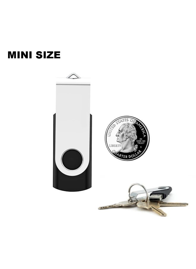 LumsAura 2 Pack 64GB USB Flash Drive USB 2.0 Thumb Drives Jump Drive Fold Storage Memory Stick Swivel Design - Black  - Image 5