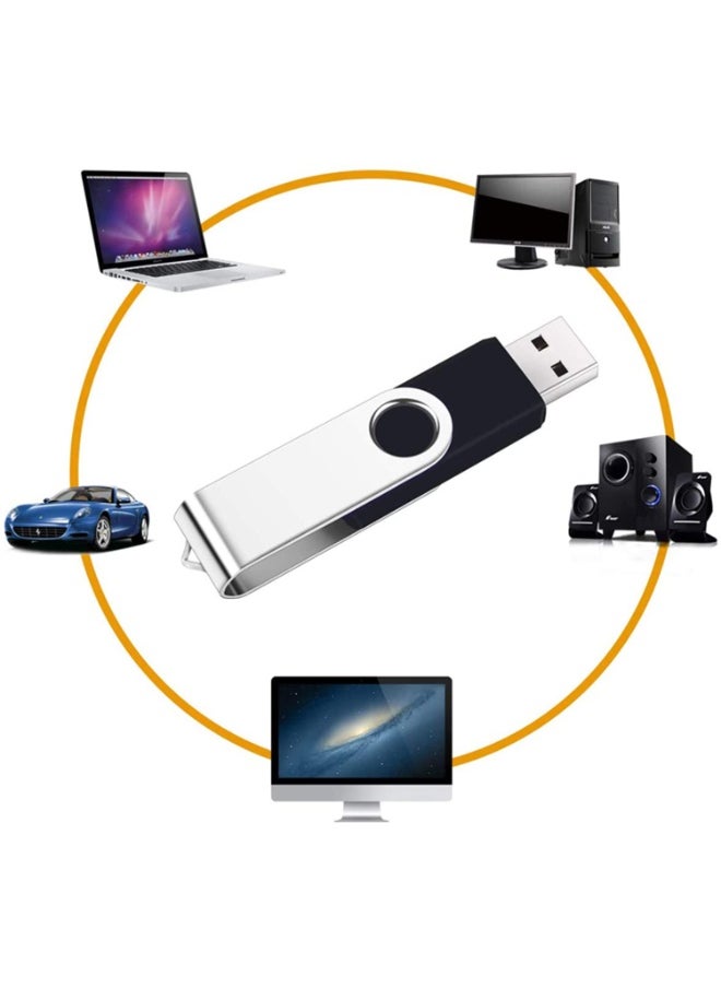 LumsAura 2 Pack 64GB USB Flash Drive USB 2.0 Thumb Drives Jump Drive Fold Storage Memory Stick Swivel Design - Black  - Image 2