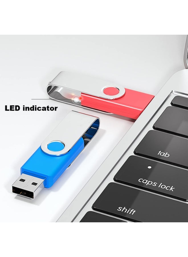 LumsAura 2 Pack 64GB USB Flash Drive USB 2.0 Thumb Drives Jump Drive Fold Storage Memory Stick Swivel Design - Black  - Image 4