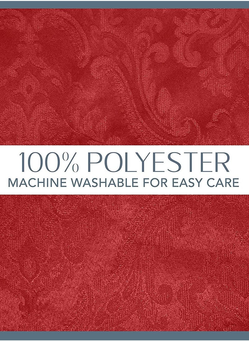 RARELY - Set of 4 Red Elegance Damask Table Fabric Napkins Handkerchief Wedding 17 x 17 Inch - Image 1