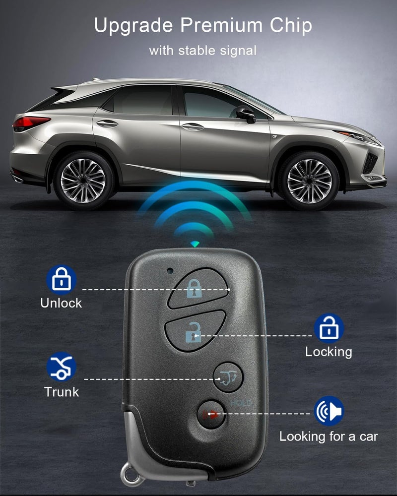 TIKSCIENCE Remote Key Fob Replacement Fit for Lexus RX350 RX450h GX460 CT200h 2010-2015, Keyless Entry Smart Remote Control Car Key FCC ID HYQ14ACX Board 271451-5290 GNE - Image 2