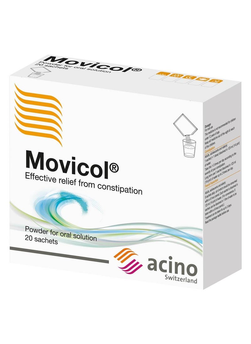 MOVICOL - Powder Oral Solution Effective Relief From Chronic Constipation 13.8 G/sachet 20 Sachets Above 11 Years - Image 1