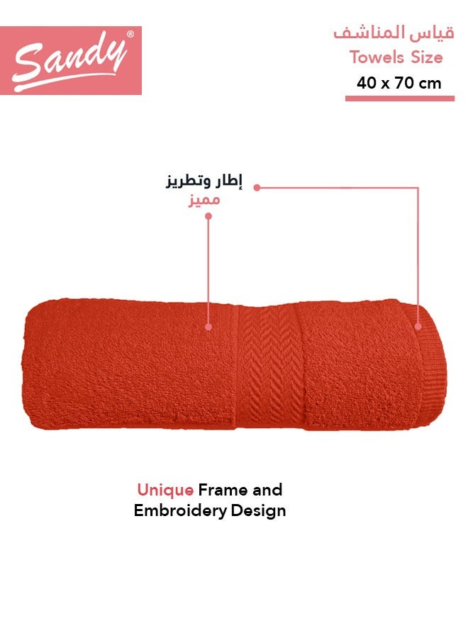 ساندي طقم مناشف يد فاخرة بجودة الفنادق قطن 100% صنعت في مصر - 600 غرام لكل متر مربع، ناعمة وسريعة الجفاف وعالية الامتصاص (4 قطع - 40 × 70 سم), طوبي - Image 2
