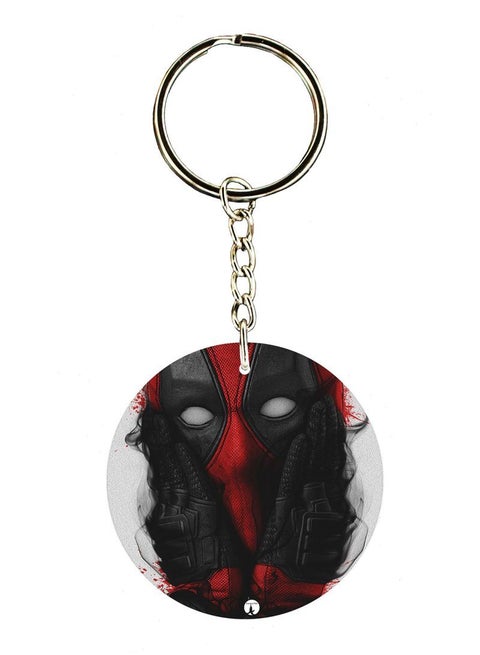 Double Sided Deadpool Printed Keychain