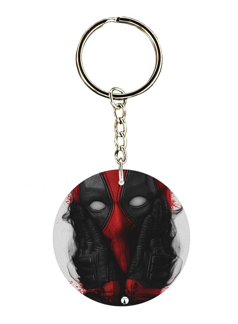 Double Sided Deadpool Printed Keychain