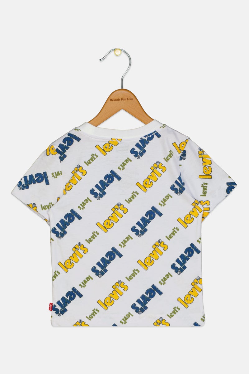 Levi's تي شيرت قصير الأكمام بألوان متعددة للأطفال الأولاد، بياقة دائرية - Image 2