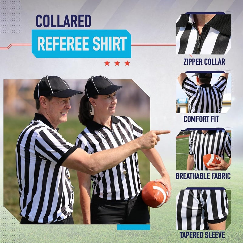 Murray Sporting Goods Men’s Referee Shirt Collared | Official Mens Ref Shirt Jersey Short Sleeve - Football Halloween Costume - Image 2