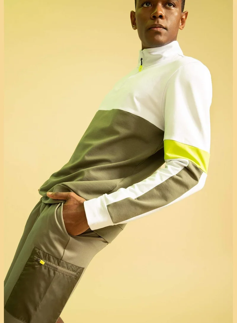DeFacto Standard Fit Long Sleeve Colour Block Sweatshirt