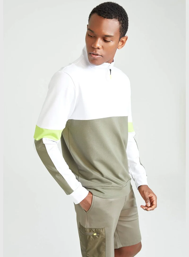 DeFacto Standard Fit Long Sleeve Colour Block Sweatshirt