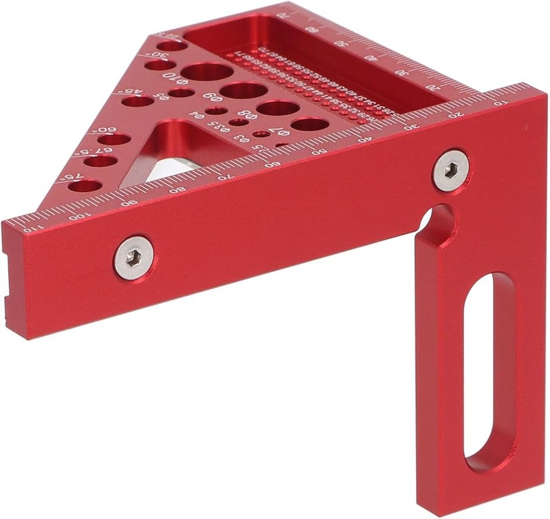 منقلة الألومنيوم الأحمر متعددة الزوايا لأعمال النجارة، أداة قياس متعددة الزوايا لـ DIY النجارة - Image 3