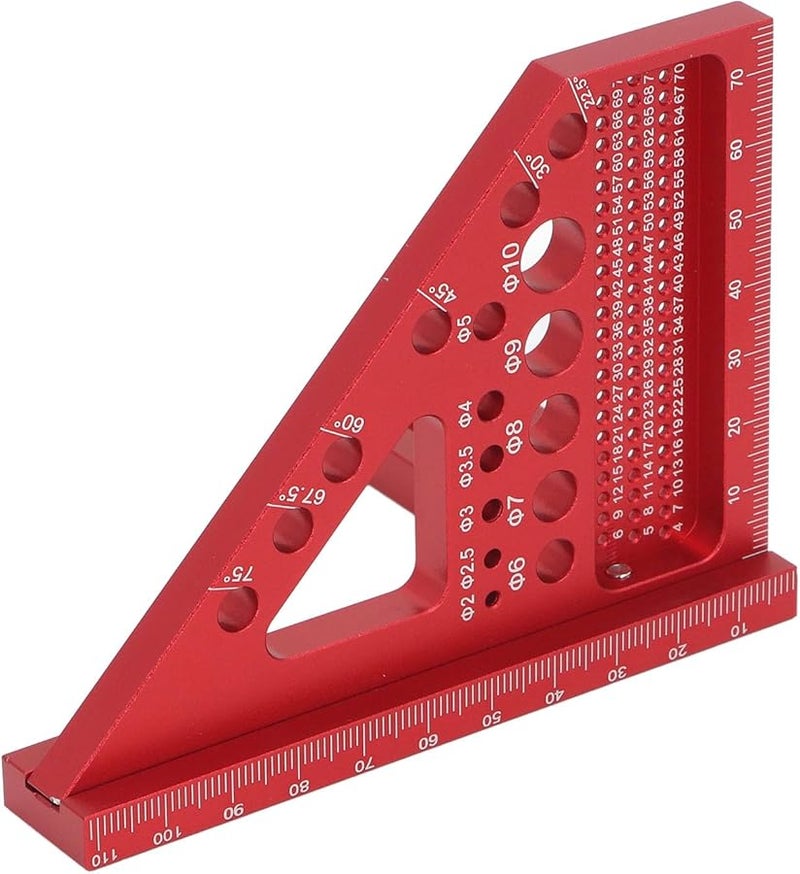 منقلة الألومنيوم الأحمر متعددة الزوايا لأعمال النجارة، أداة قياس متعددة الزوايا لـ DIY النجارة - Image 2