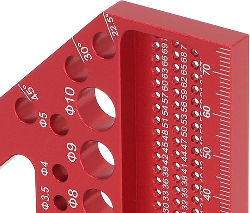 منقلة الألومنيوم الأحمر متعددة الزوايا لأعمال النجارة، أداة قياس متعددة الزوايا لـ DIY النجارة - Image 5