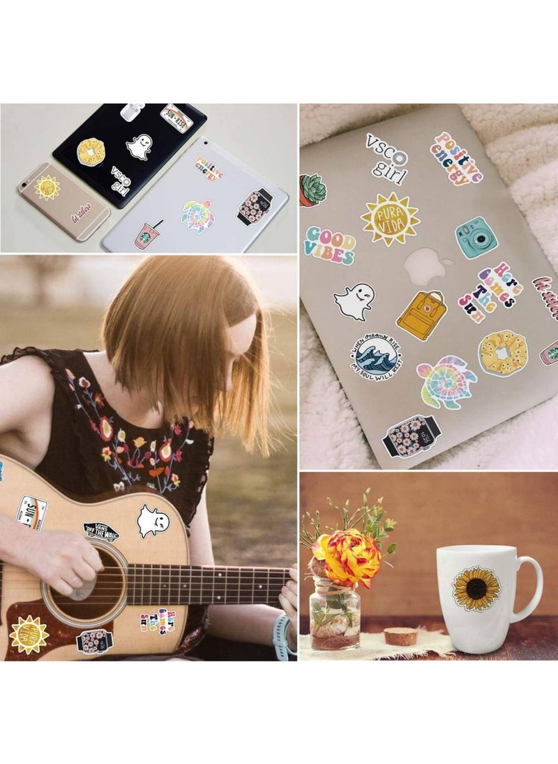 BPA - Cute VSCO Girl Aesthetic Stickers for Hydro Flask Laptops 35 Pack Uniquely Designed Vinyl Water Bottle Stickers for Girls Teens Trendy Aesthetic Stickers - Image 1