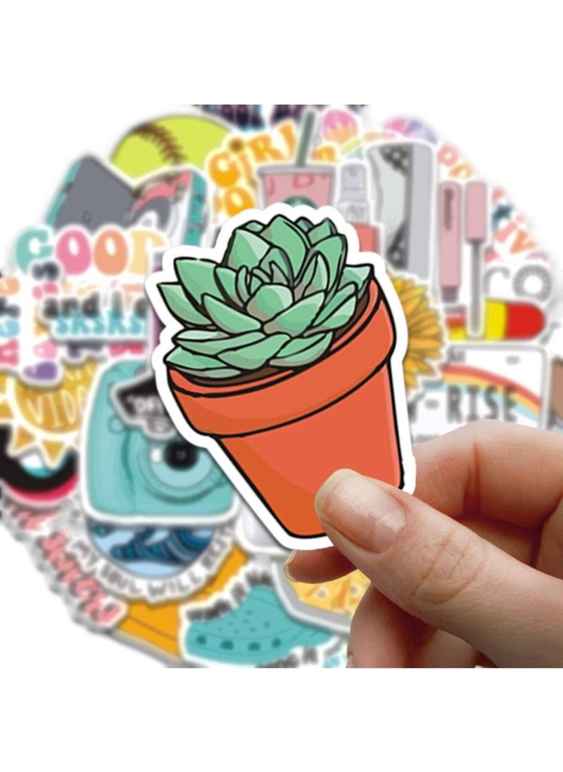 BPA - Cute VSCO Girl Aesthetic Stickers for Hydro Flask Laptops 35 Pack Uniquely Designed Vinyl Water Bottle Stickers for Girls Teens Trendy Aesthetic Stickers - Image 1