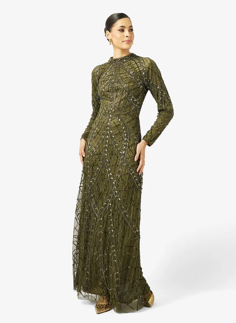 Maryisa  Embellshed Sequin Draped Dress for Women | Best Price UAE